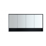 1500 PVC Petra Matte Black Mirror Cabinet With Undershelf